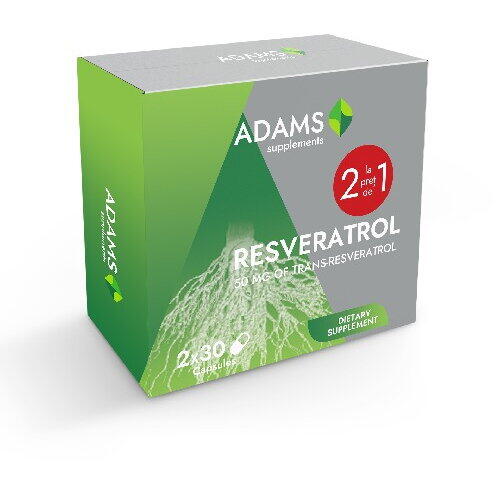 Adams Vision Resveratrol 50mg 30 capsule 1+1 Cadou