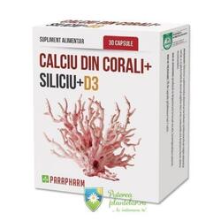 Parapharm Calciu din corali + Siliciu + D3 30 capsule