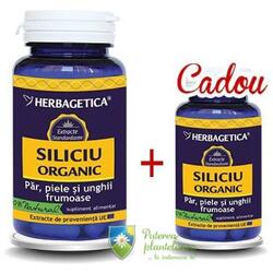 Herbagetica Siliciu Organic 60 cps + 10 cps Cadou