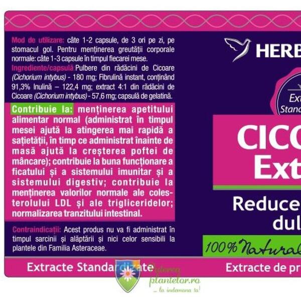 Herbagetica Cicoare Extract 30 capsule