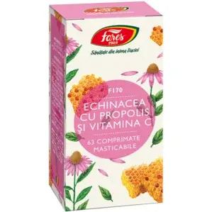 Fares Echinacea cu propolis si vitamina C, F170, comprimate masticabile