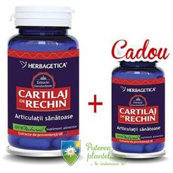Herbagetica Cartilaj de Rechin 500mg 60 cps + 10 cps Cadou