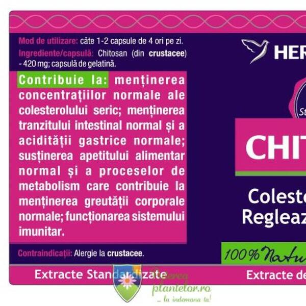 Herbagetica Chitosan 400mg 60 capsule
