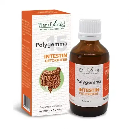 PlantExtrakt Polygemma 15, Intestin detoxifiere, 50 ml, Plant Extrakt