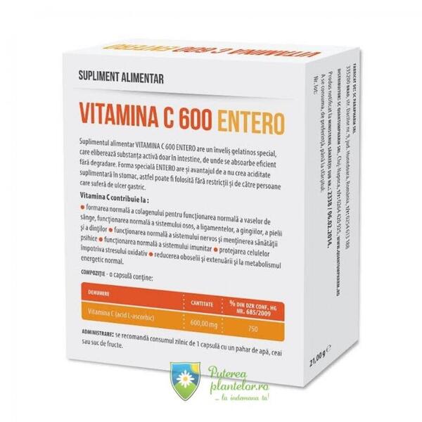 Parapharm Vitamina C 600 Entero 30 capsule