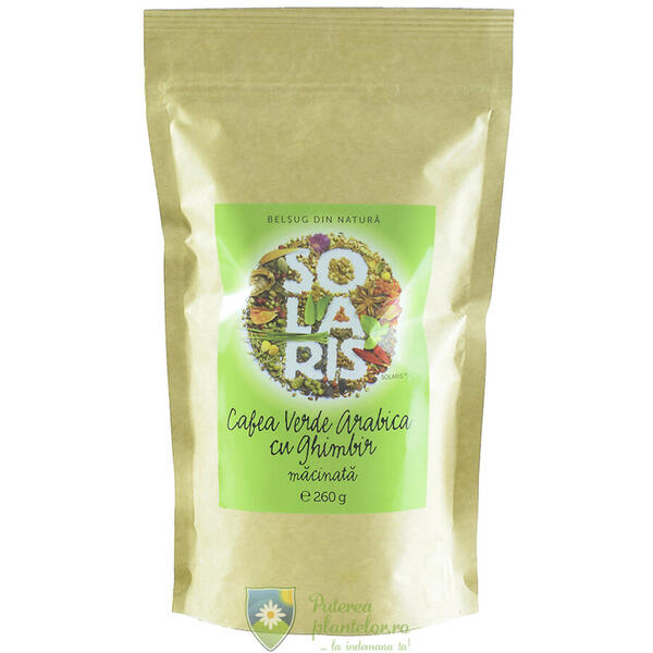 Solaris Cafea verde arabica macinata cu ghimbir 260 gr