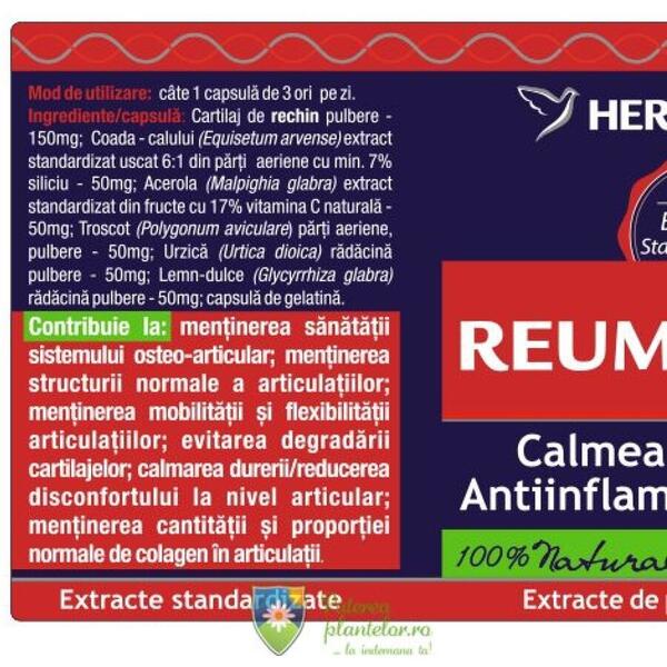 Herbagetica Reumatofit 60 capsule
