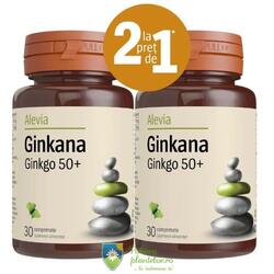 Ginkana Ginkgo Biloba 50+ 30 comprimate 1+1 Cadou