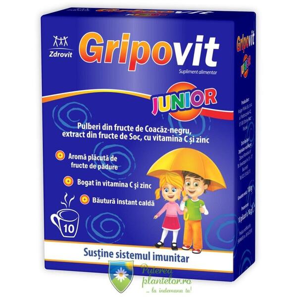 Zdrovit Gripovit Junior 10 plicuri