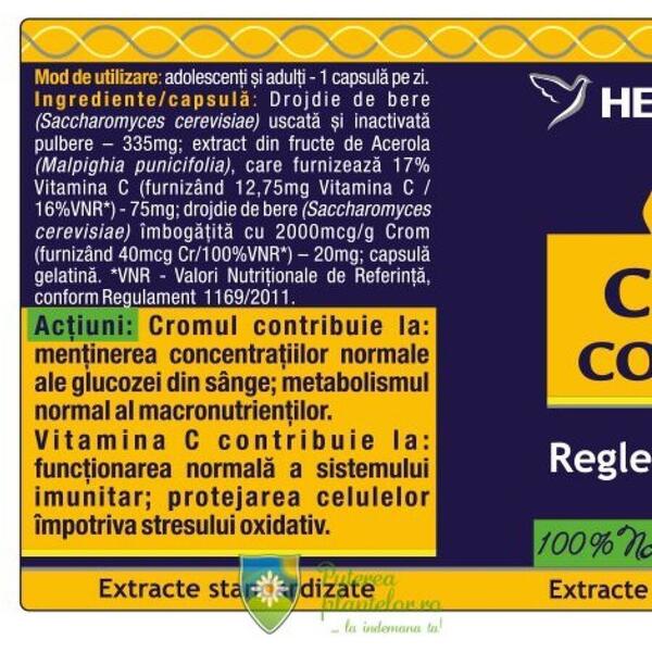 Herbagetica Crom complex 60 capsule + 10 capsule Cadou