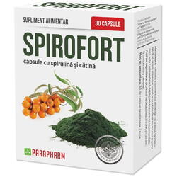 Parapharm Spirofort capsule cu spirulina si catina 30 capsule