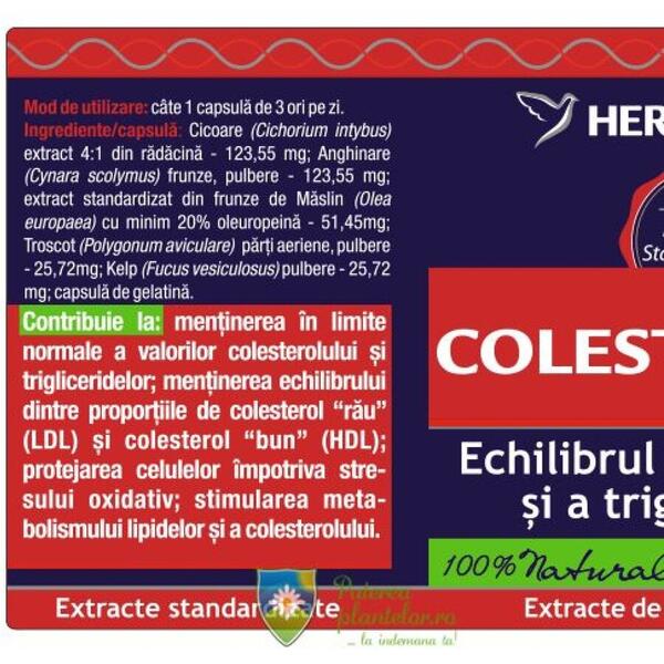 Herbagetica Colesteronat 120 capsule