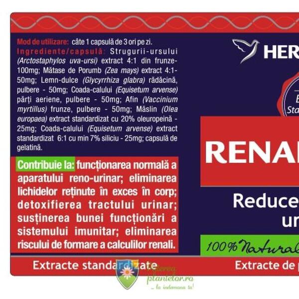 Herbagetica Renal Forte 120 capsule
