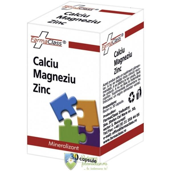 FarmaClass Calciu, Magneziu, Zinc 30 capsule