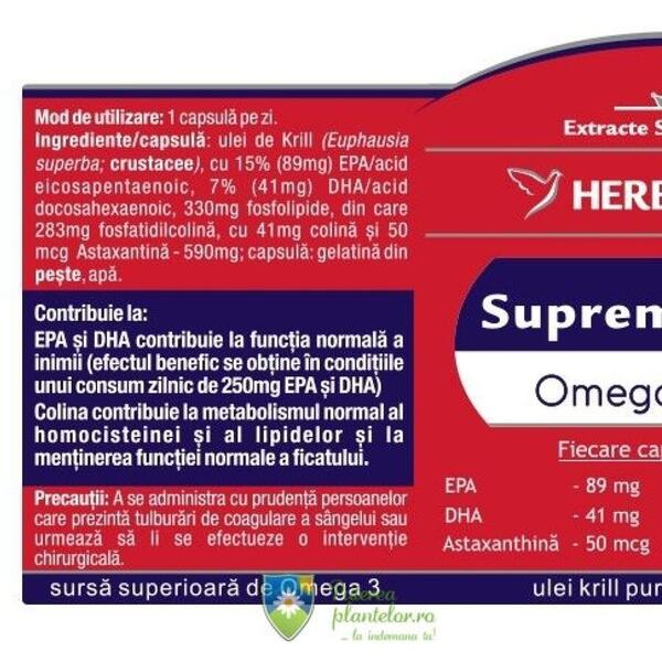 Herbagetica Supreme Krill Oil Omega3 Forte 60 capsule