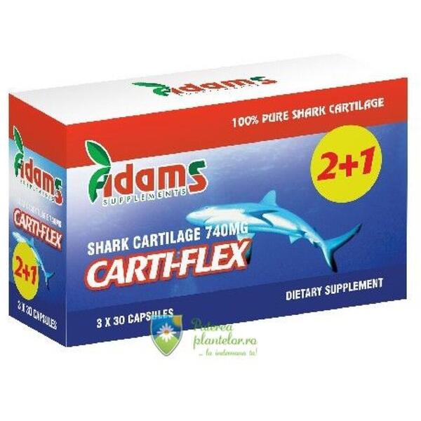 Adams Vision Carti-Flex Cartilaj de rechin 740mg 30 capsule 2+1 Gratis