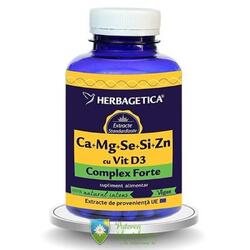 Ca+Mg+Se+Si+Zn organice cu Vit. D3 120 capsule