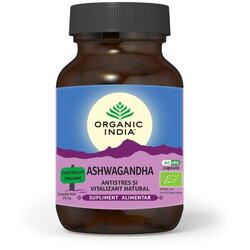 Organic India Ashwagandha Antistres si Energizant 60 capsule